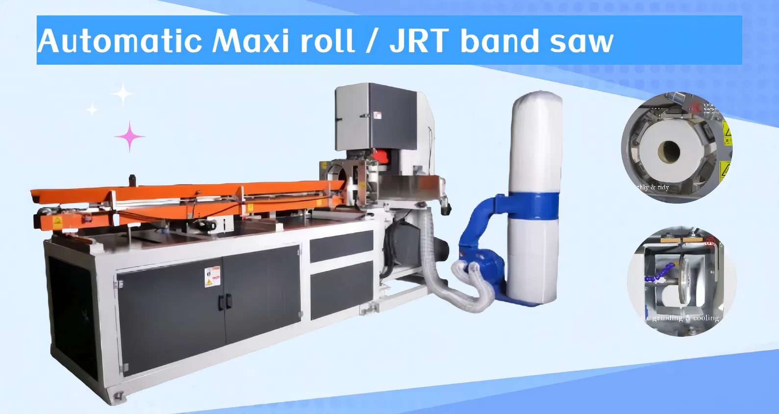 Máy cắt dây chuyền Maxi Roll Saw JRT / HRT Industrial Roll Cutting Machine Cutter 0